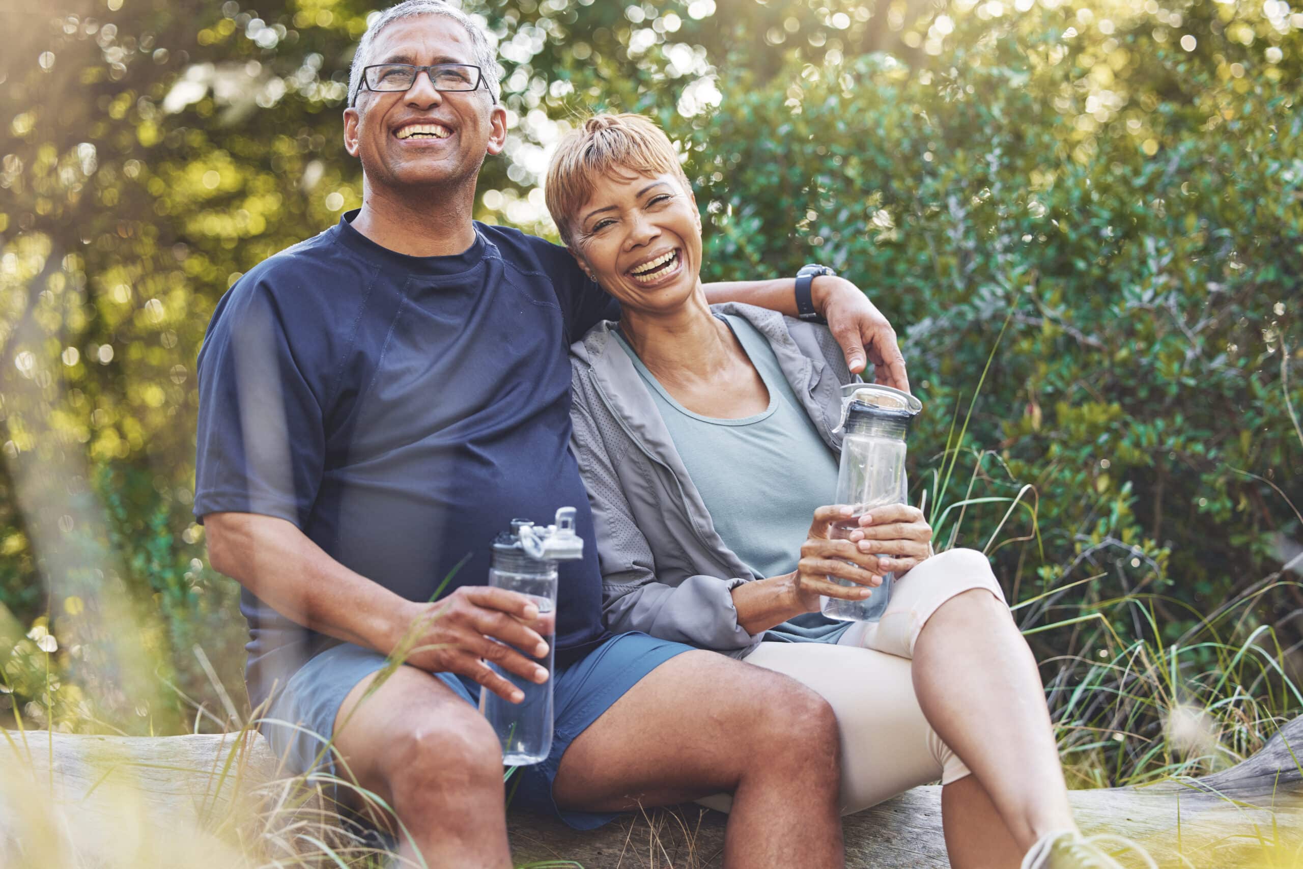 Retired couple enjoying the outdoors